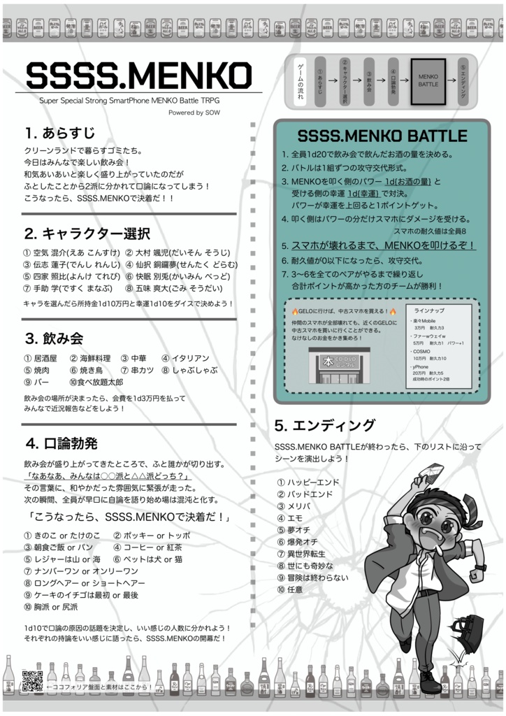1ページTRPG『SSSS.MENKO』