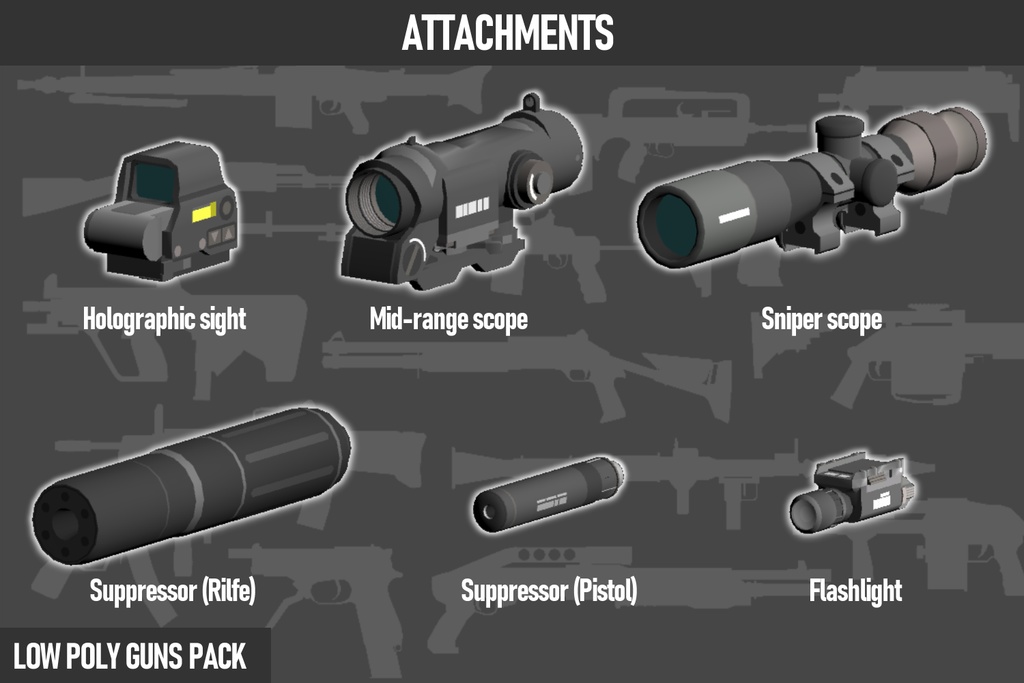 LOW POLY GUNS PACK ローポリ銃パック