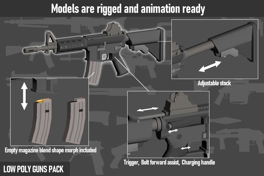 LOW POLY GUNS PACK ローポリ銃パック