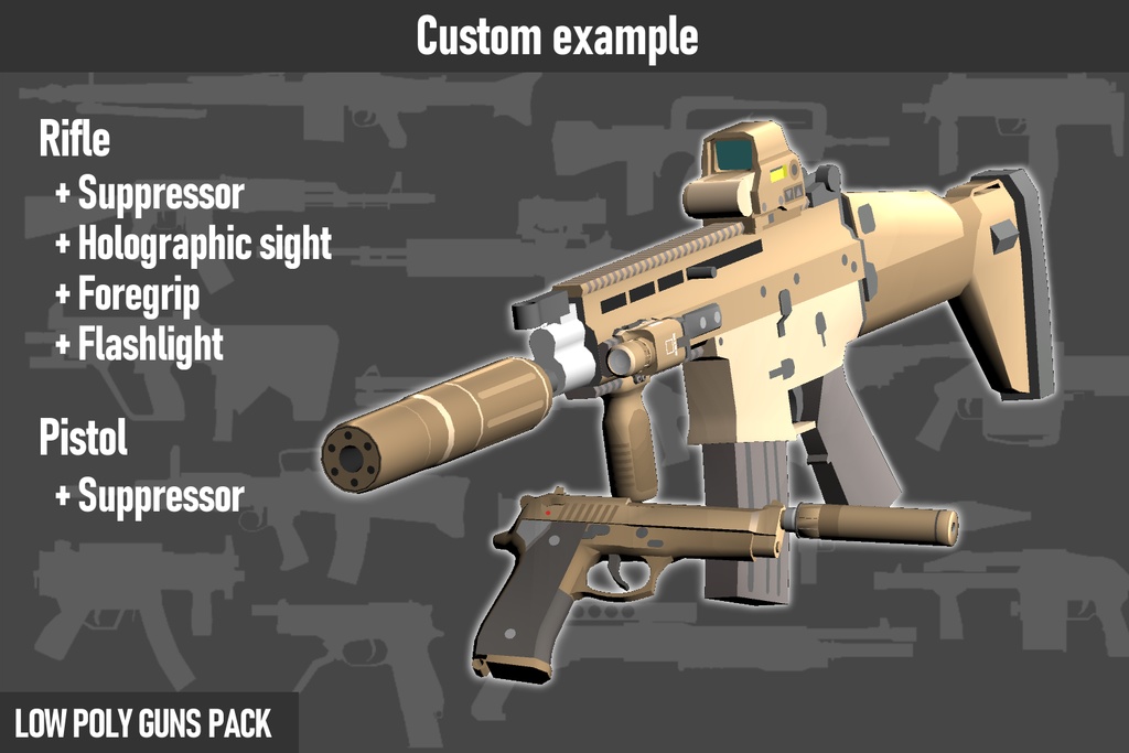LOW POLY GUNS PACK ローポリ銃パック