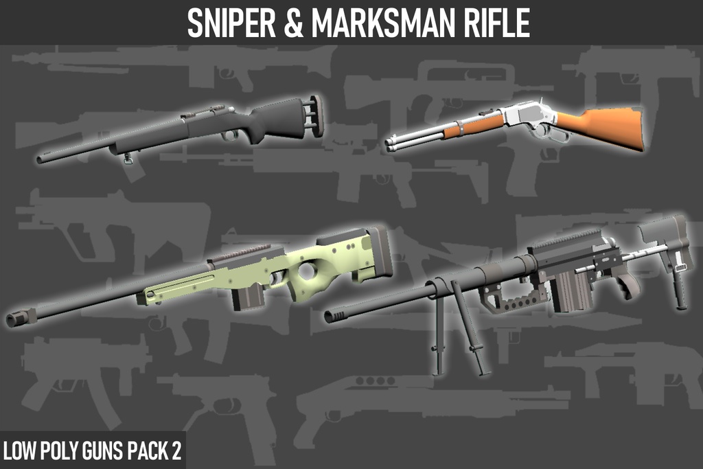 LOW POLY GUNS PACK vol.2 ローポリ銃パック第2弾