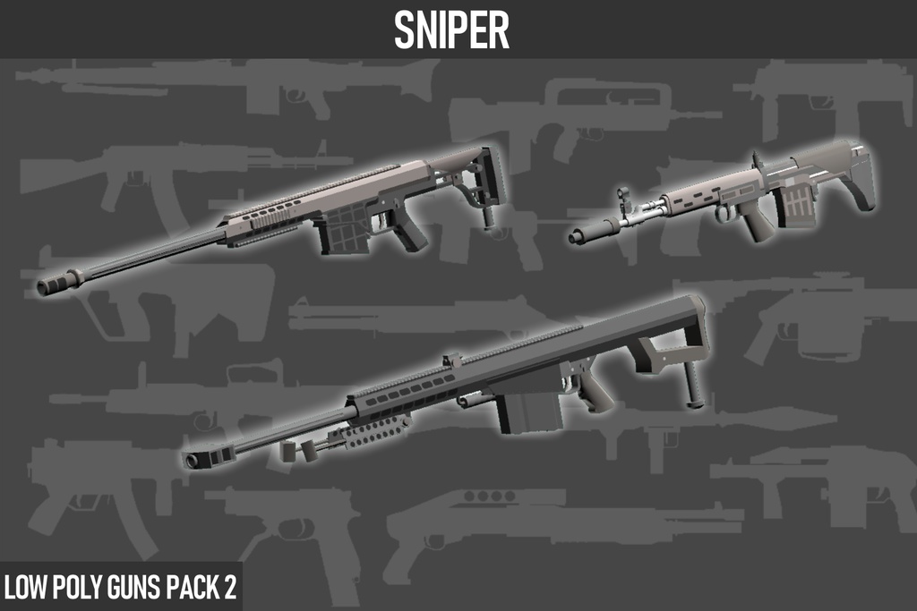 LOW POLY GUNS PACK vol.2 ローポリ銃パック第2弾