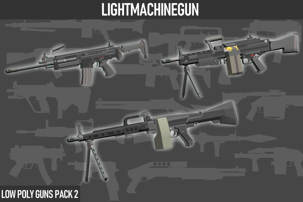 LOW POLY GUNS PACK vol.2 ローポリ銃パック第2弾