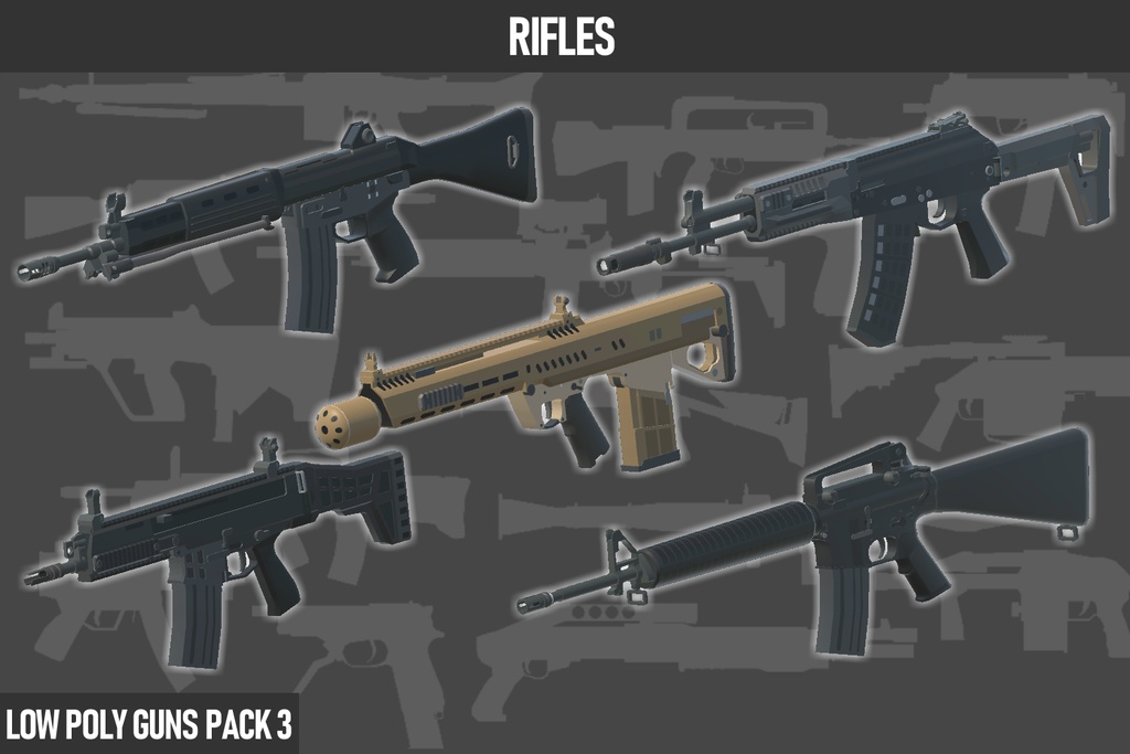 LOW POLY GUNS PACK vol.3 ローポリ銃パック第3弾
