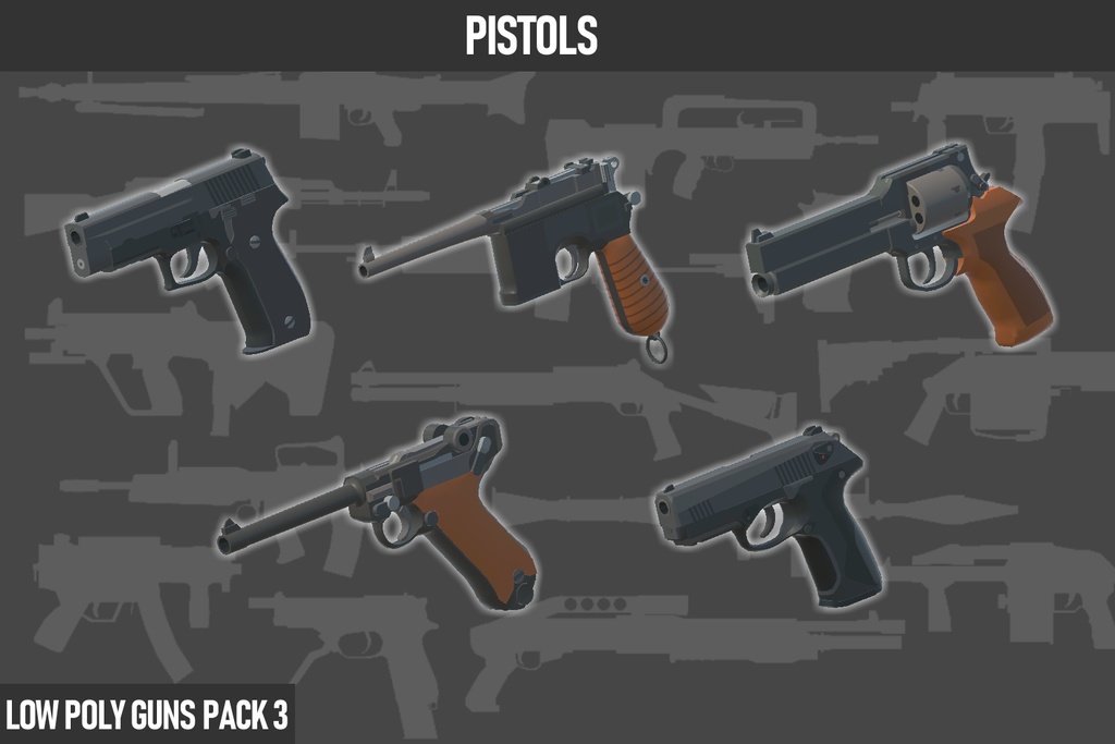 LOW POLY GUNS PACK vol.3 ローポリ銃パック第3弾