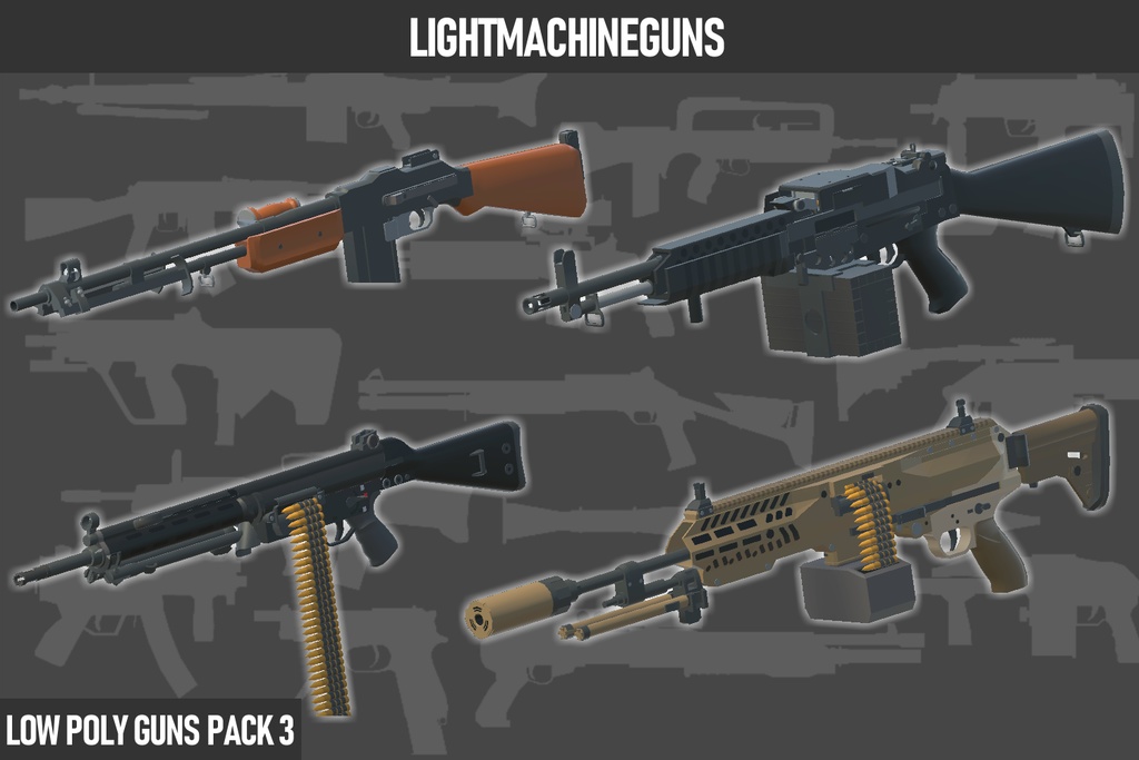 LOW POLY GUNS PACK vol.3 ローポリ銃パック第3弾