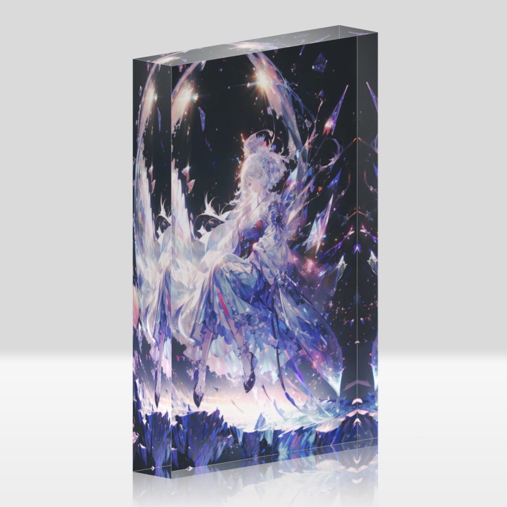 《Crystal Veil Maiden》―光翼に舞う幻想の精霊イラスト