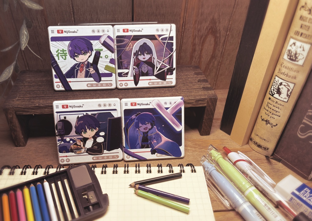 配信風木製バッジ