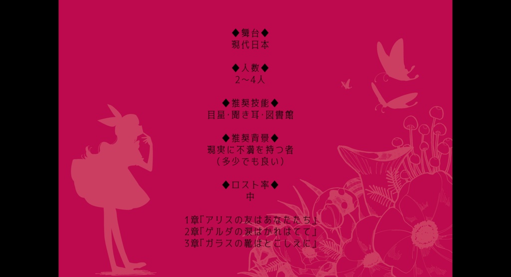 CoCミニキャンペーンシナリオ「亡びの国のアリス」