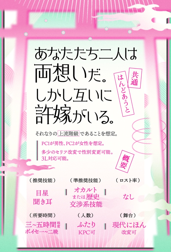 CoCシナリオ「忍ぶることぞ 思ふには」【SPLL:E188368】
