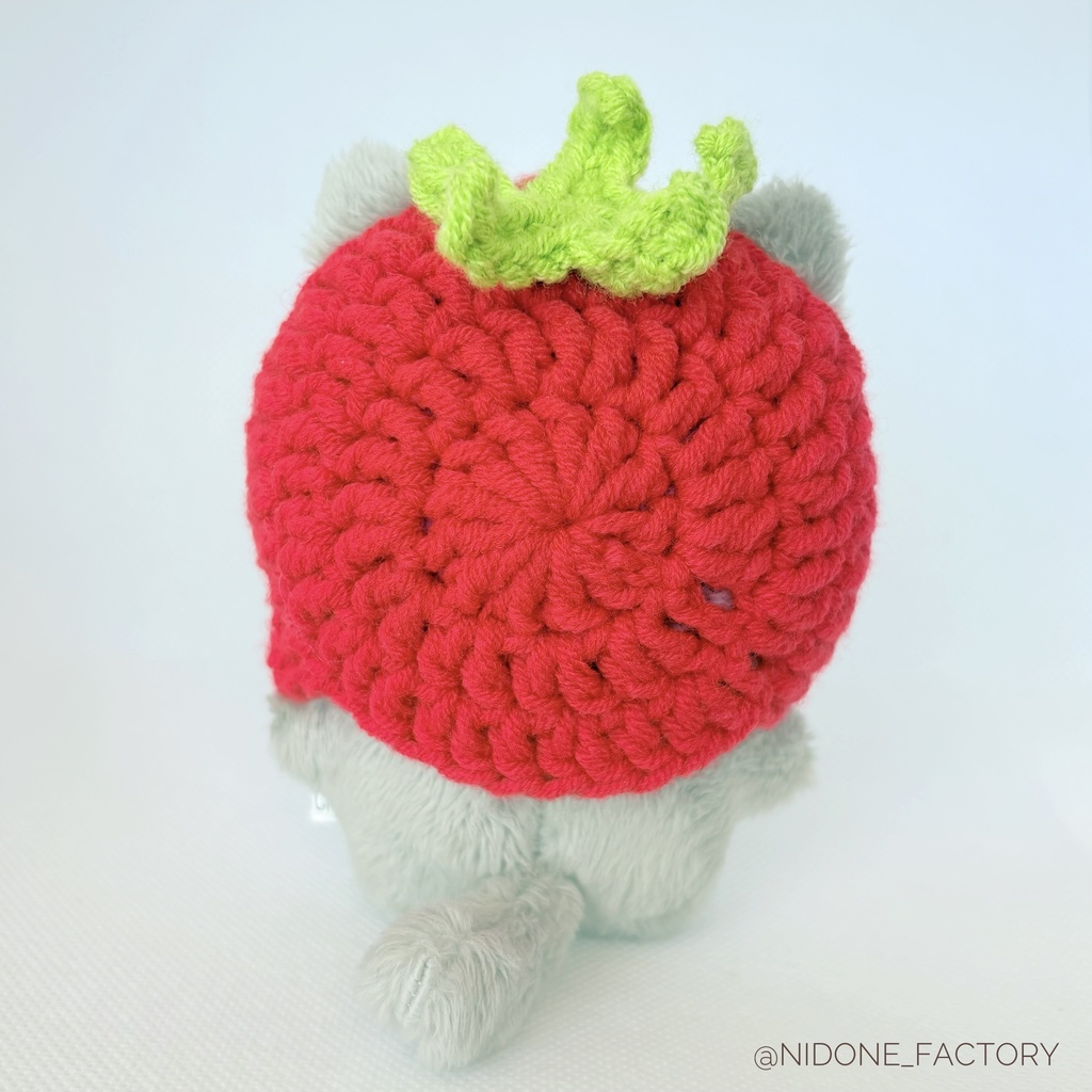 【10cmぬい用帽子】🍅夏色トマトの手編み帽子🍅