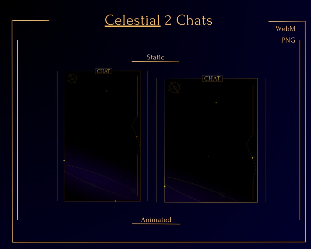 DARK GOLD Celestial Stream Overlay Pack Animated / Be Right Back / Offline / Stream Ending / Starting Soon / Twitch / Youtube