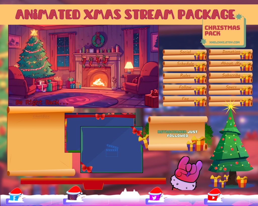 CHRISTMAS ANIMATED stream pack overlay