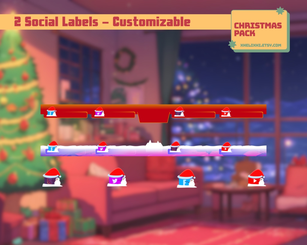 CHRISTMAS ANIMATED stream pack overlay