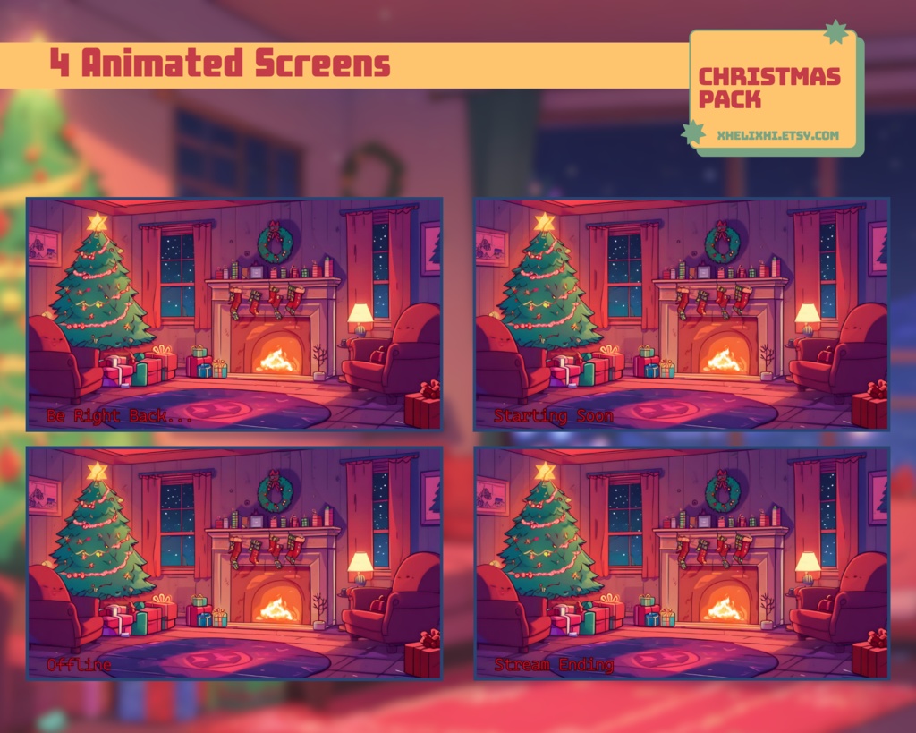 CHRISTMAS ANIMATED stream pack overlay