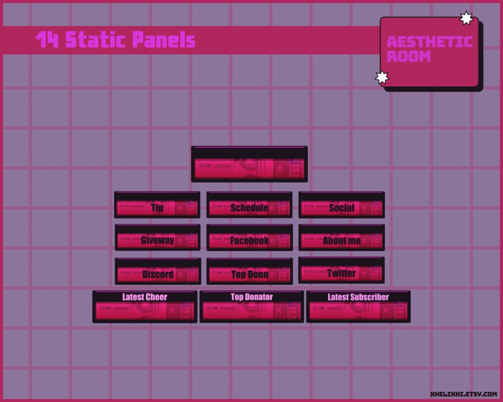 RETRO RED PURPLE Stream Overlay Pack Static / Be Right Back / Offline / Stream Ending / Starting Soon / Twitch / Yotube / Cheap Stream Pack