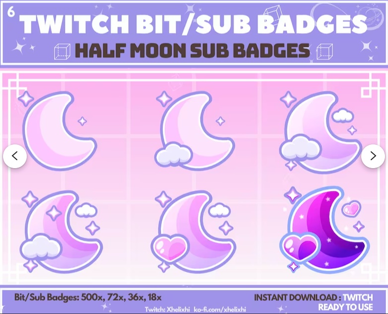 Pink MOON Bit Badges