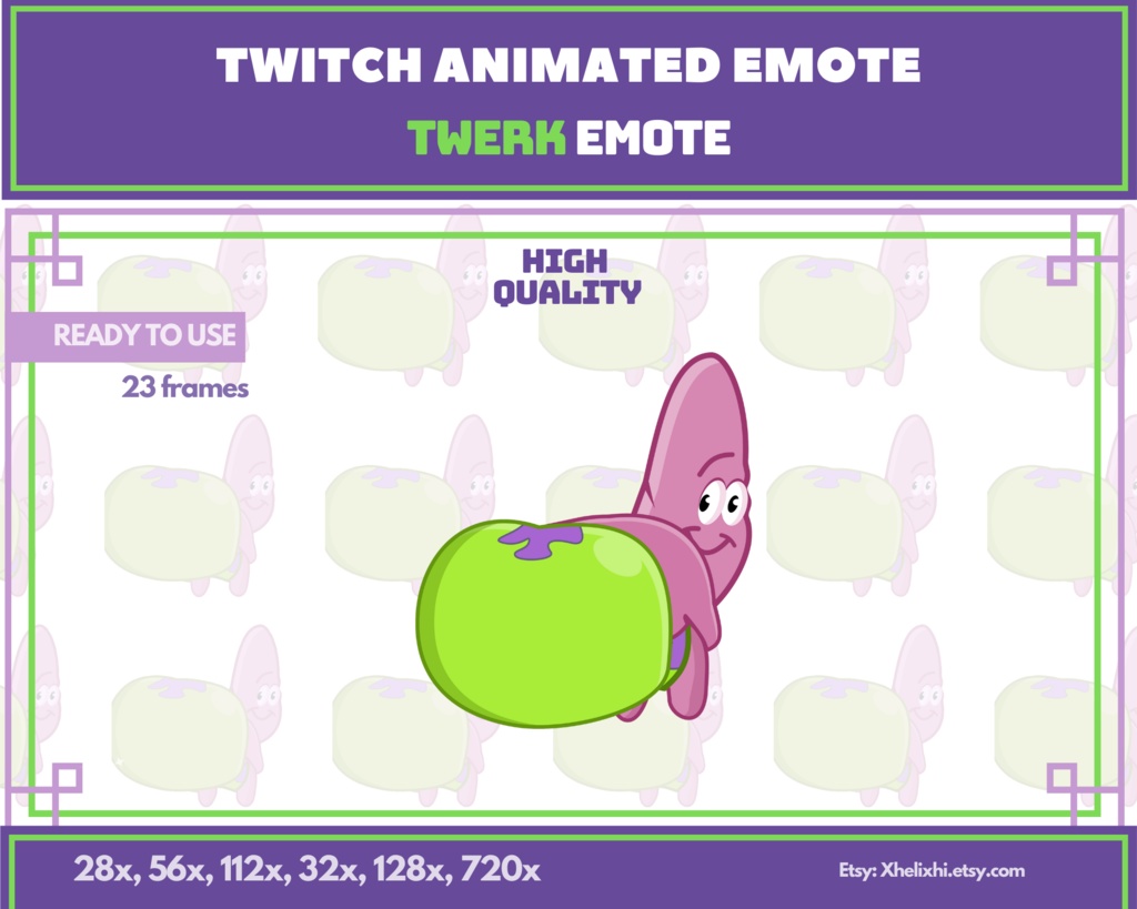 Twerk Animate Emote For Twitch/Discord/Youtube - ThePurpleClouds - BOOTH