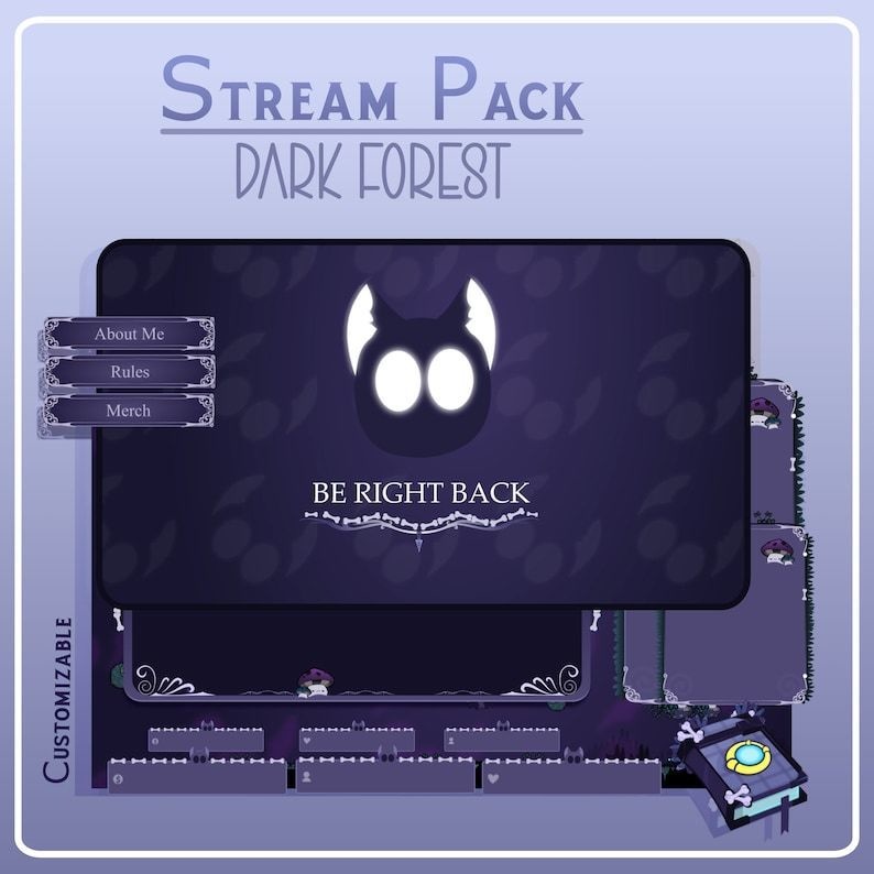 DARK - GOTHIC - Stream Overlay Pack Animated - BE RIGHT BACK - OFFLINE - STREAM ENDING - STARTING SOON - TWITCH - YOUTUBE 