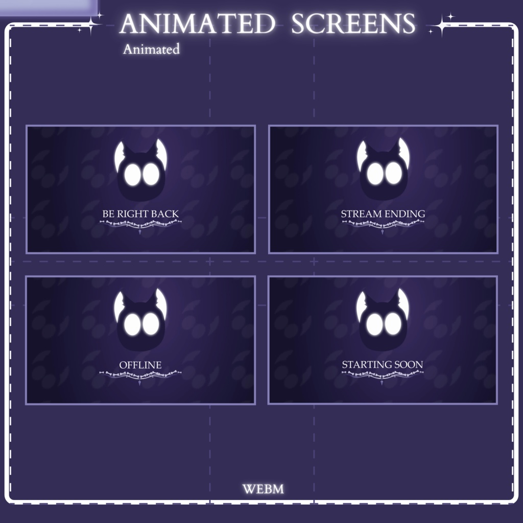 DARK - GOTHIC - Stream Overlay Pack Animated - BE RIGHT BACK - OFFLINE - STREAM ENDING - STARTING SOON - TWITCH - YOUTUBE