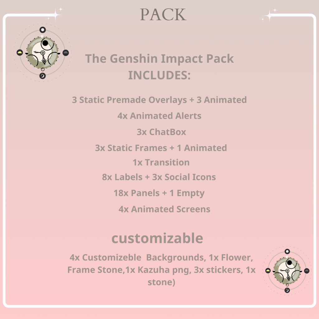 Genshin Impact Stream Pack Overlay Animated / Offline / Be Right Back / Starting Soon / Stream Ending / Twitch