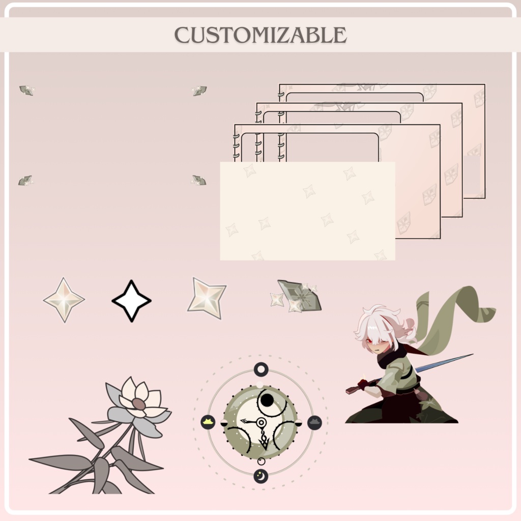 Genshin Impact Stream Pack Overlay Animated / Offline / Be Right Back / Starting Soon / Stream Ending / Twitch