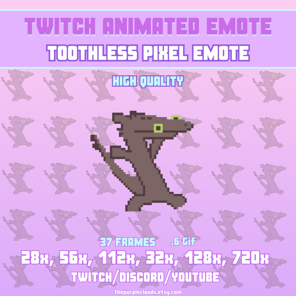 TOOTHLESS Pixel Dance Animated Emote, Twitch meme emote, Animated dancing dragon emote, Twitch/Discord Animated Emote, Animated emote twitch 