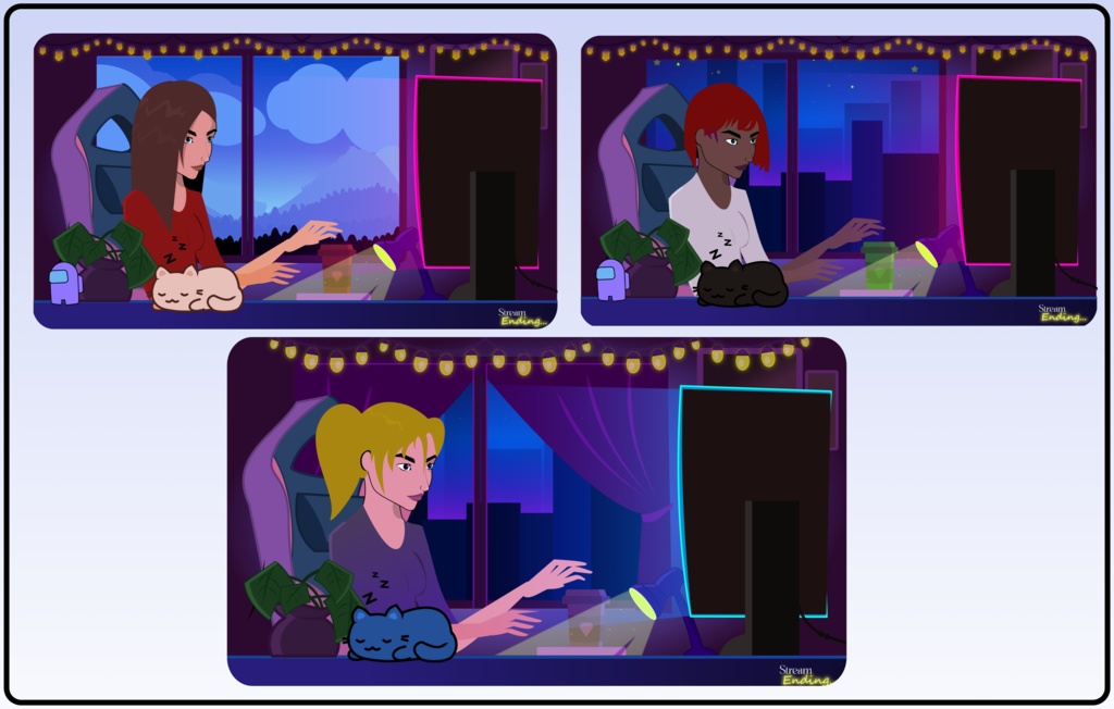 Animated CUSTOM Screen Overlay for twitch, Animated stream screen, Custom stream overlay, cosy room overlay animated, Starting soon overlay