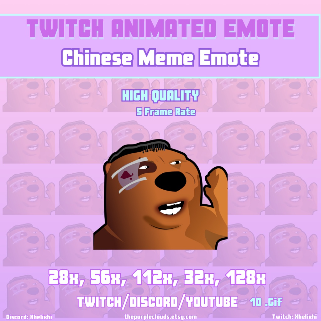 Chinese Meme ANIMATED Emote, Twitch meme, Meme emote, Beaver meme emote,  Twitch/Discord Animated Emote, Animated emote twitch