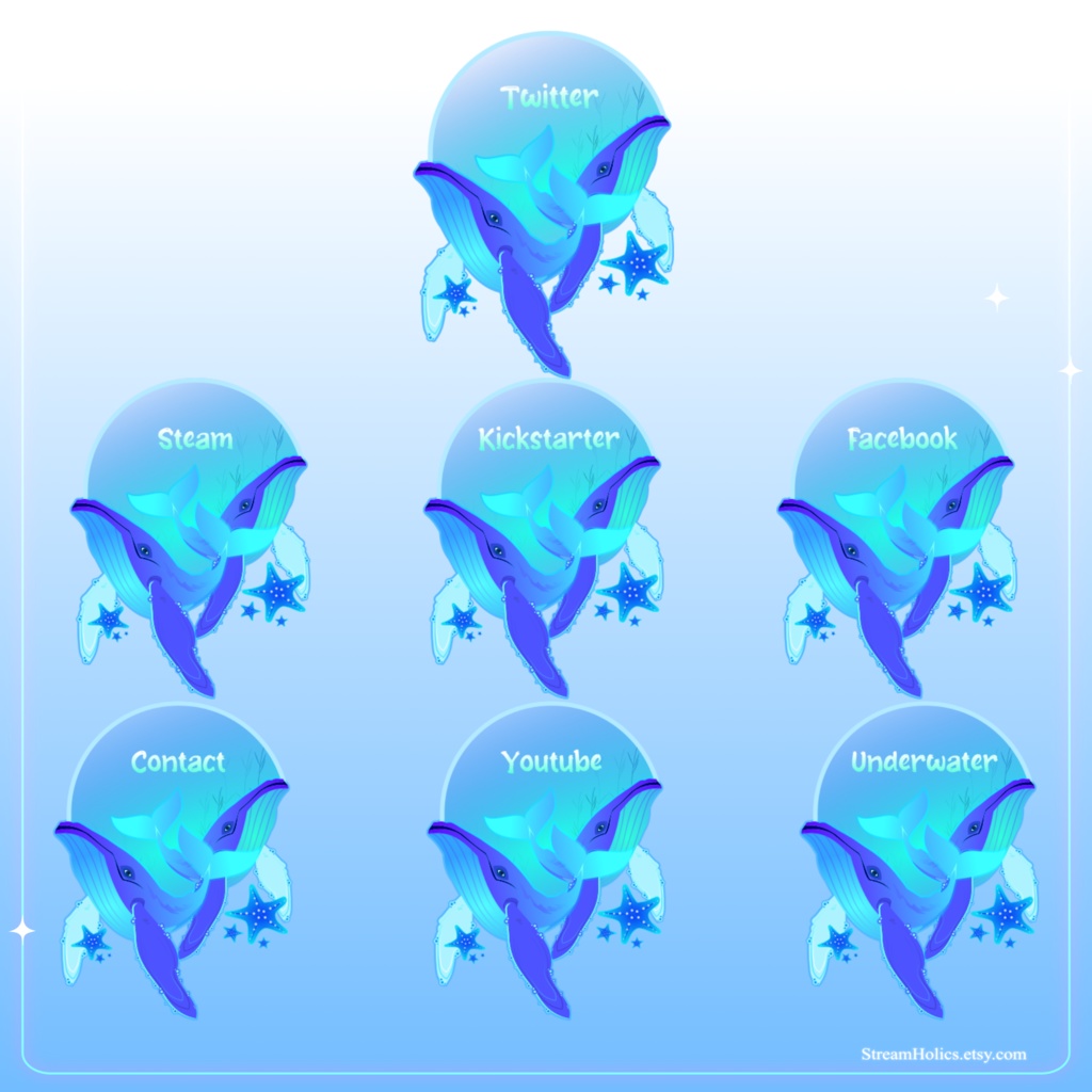 UNDERWATER Stream Overlay Animated Pack, Whale Stream Overlay Animated, Ocean Stream Overlay, Blue Stream Overlay Animated, Blue Overlay