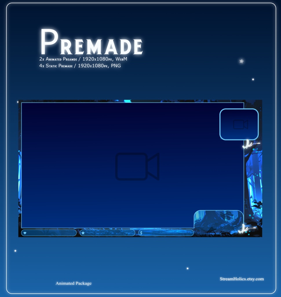 MAGICAL FOREST Stream Overlay Animated Pack, Magical Overlay Animated, Forest Stream Overlay, Horse Stream Overlay Animated, Blue Overlay