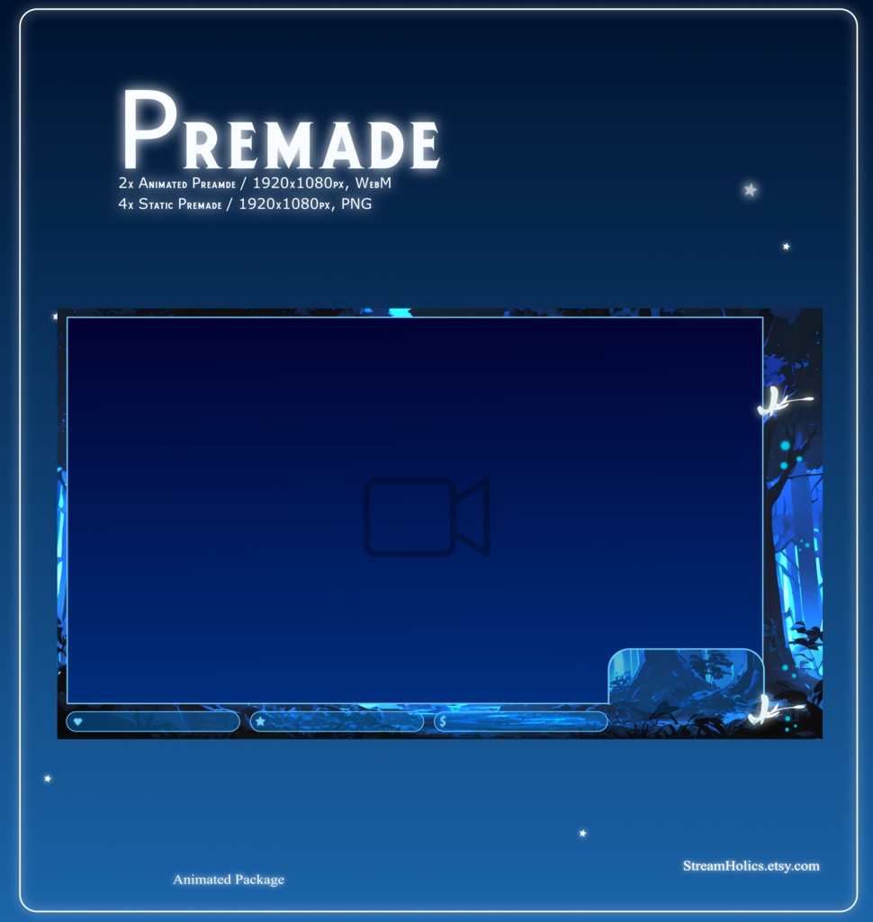 MAGICAL FOREST Stream Overlay Animated Pack, Magical Overlay Animated, Forest Stream Overlay, Horse Stream Overlay Animated, Blue Overlay