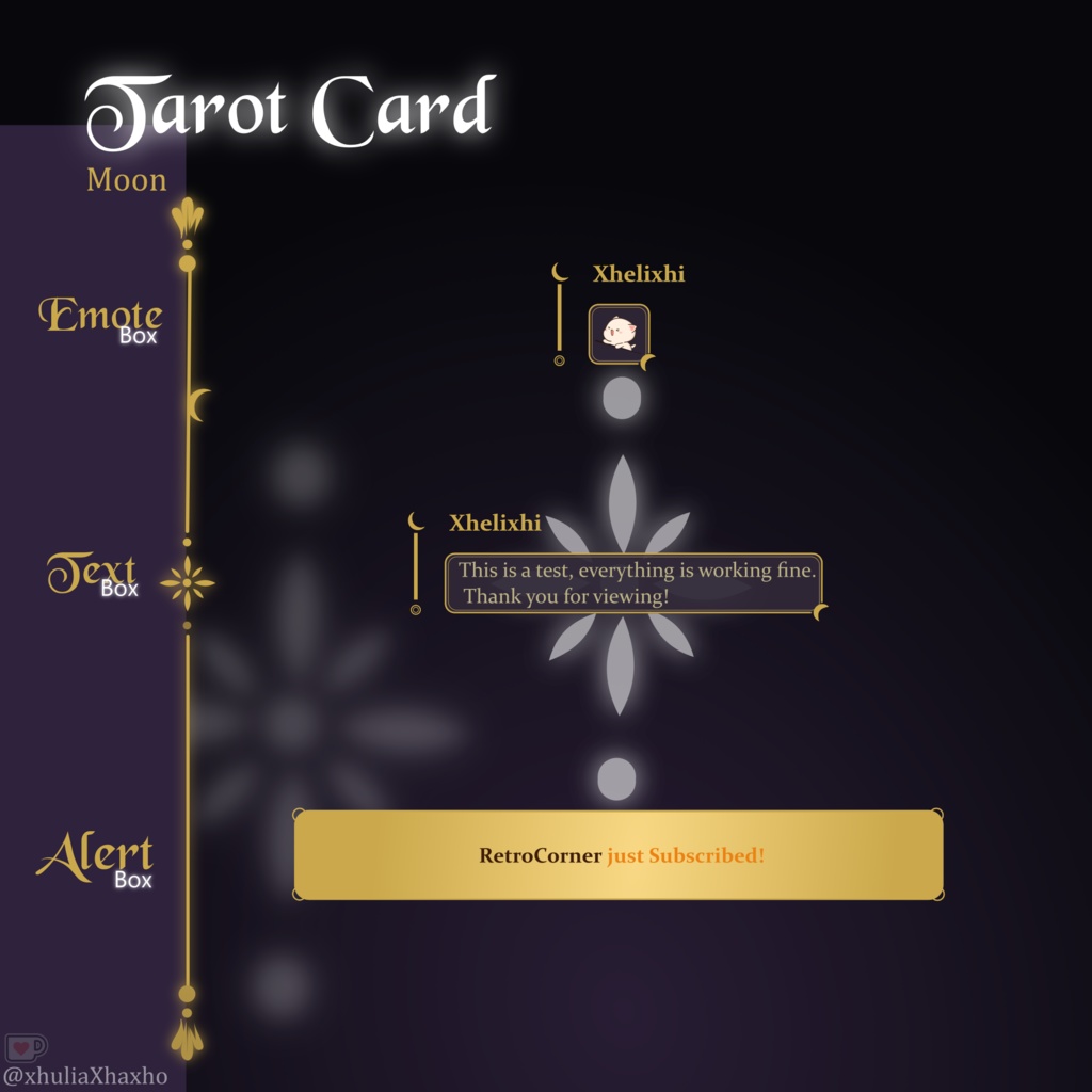 Tarot Card Chat Widget, Celestial Minimal, Elegant Theme, Chat Box and Alerts for Twitch, StreamElements, Chat Widget Witch