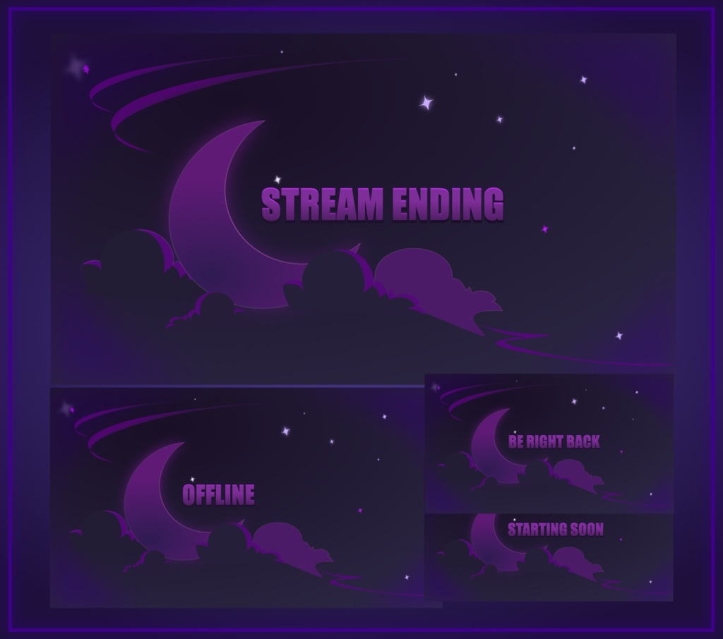 GOTHIC VTUBER STREAM OVERLAY ANIMATED - VTUBER PACK ANIMATED - GOTHIC CELESTIAL STREAM OVERLAY ANIMATED