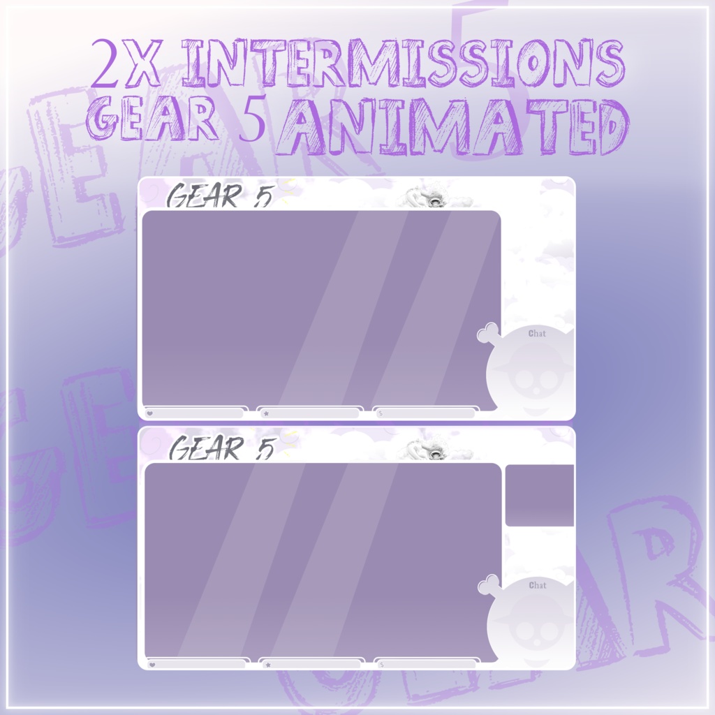 Gear 5 Stream overlay animated pack, Gear five stream pack, Gear 5 luffy overlay, One piece gear 5 luffy stream overlay animated packlogoAnalyze listing