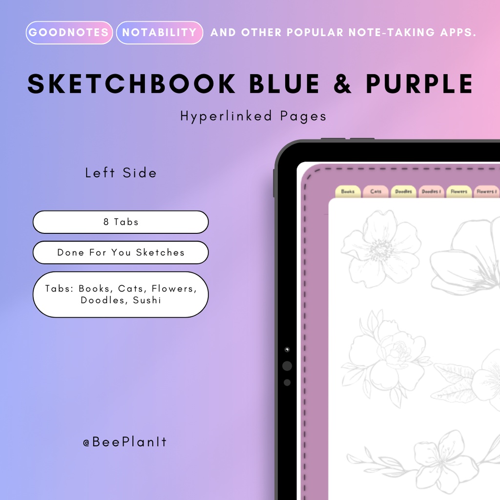 Digital Sketchbook Hyperlinked Pages