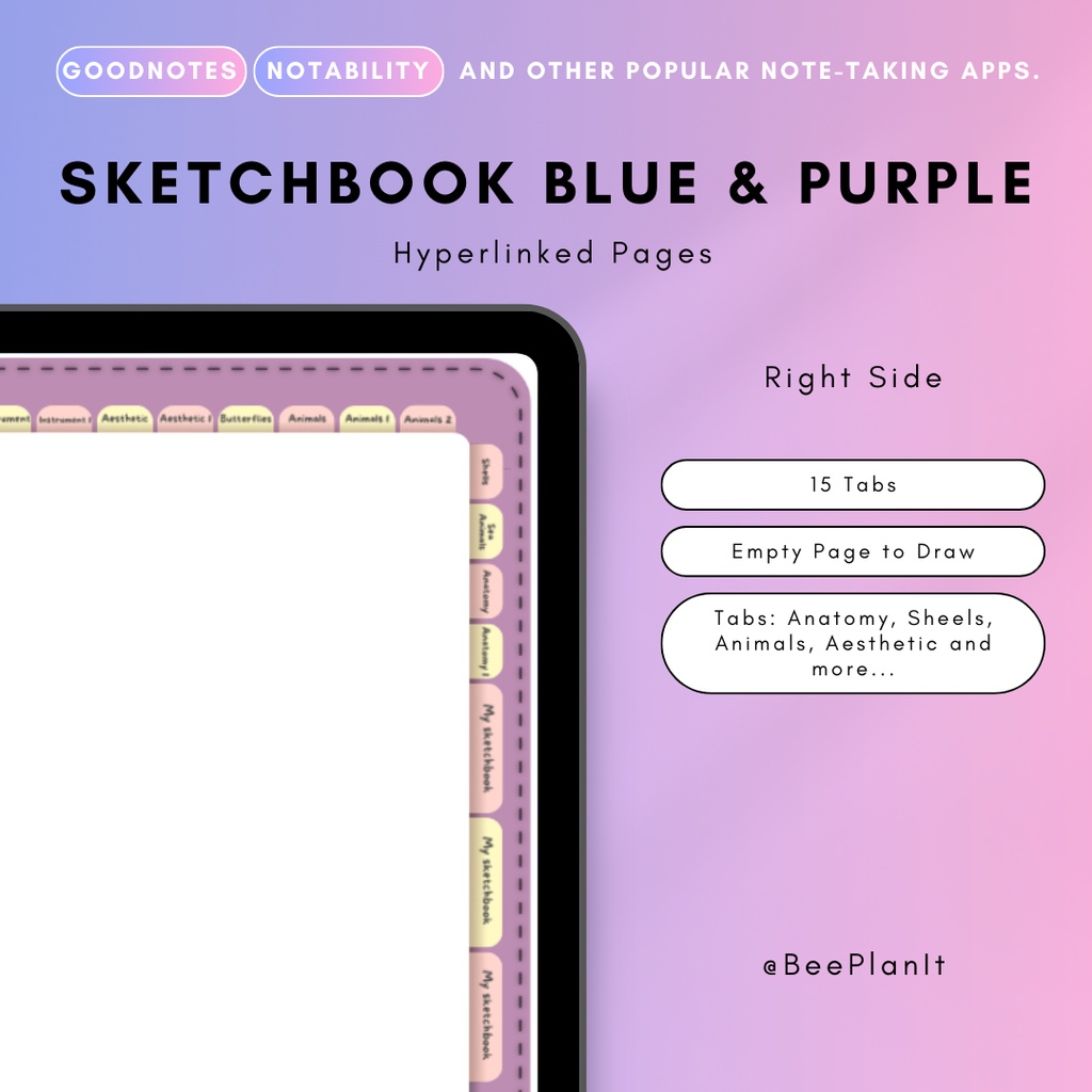 Digital Sketchbook Hyperlinked Pages