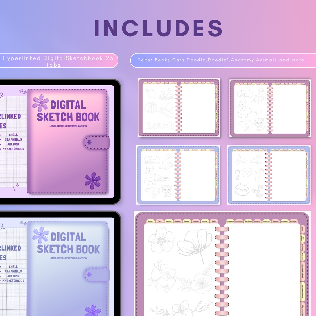 Digital Sketchbook Hyperlinked Pages