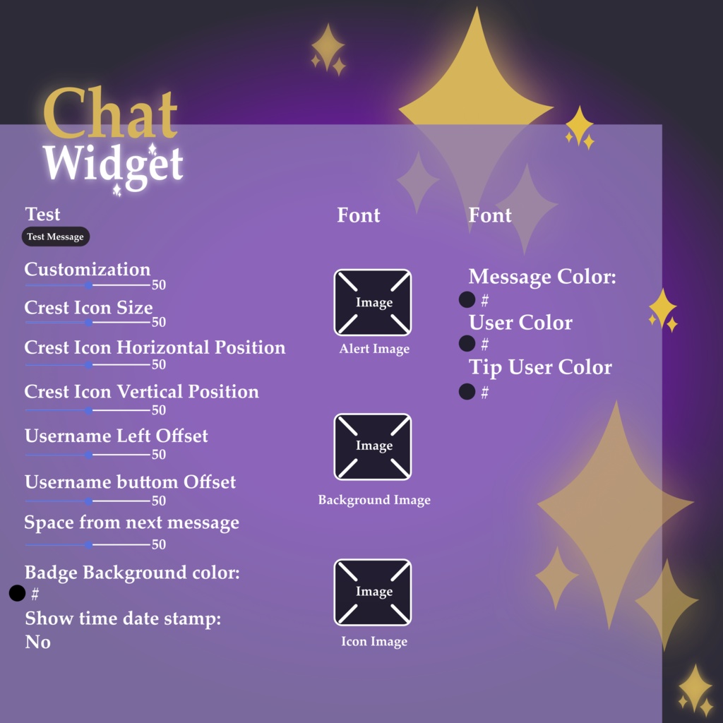Chat Widget Stream Elements, Celestial Minimal, Elegant Theme, Chat Box and Alerts for Twitch, StreamElements, Chat Widget Witch