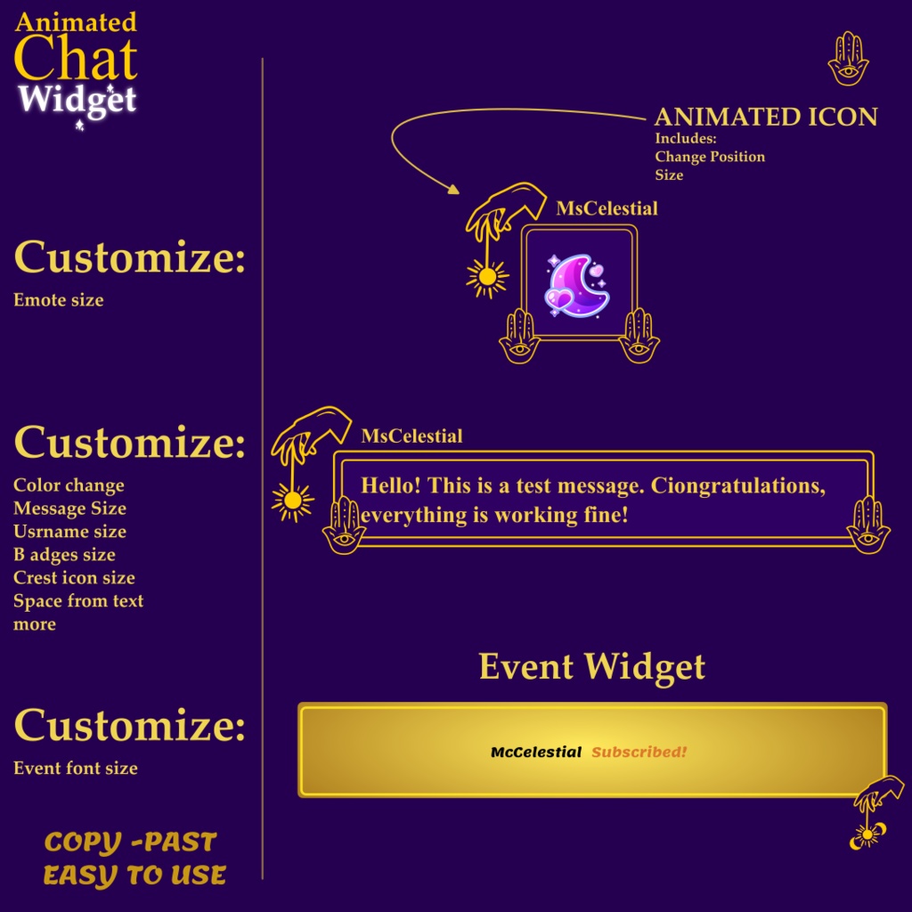 Tarot Chat Widget Twitch Animated, Chat widget streamelements, Stream widget animated, Witch | Celestial | OBS | StreamElements | Tarot