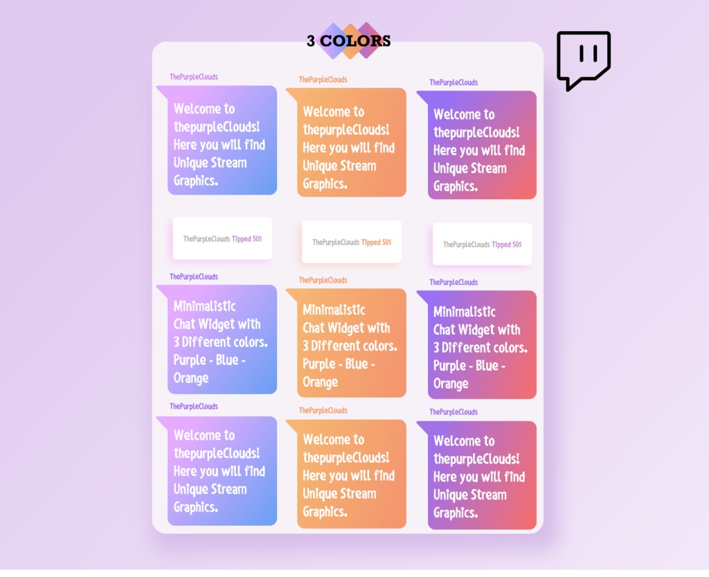 Minimal chat widget for Twitch, Simple minimalistic chat widget for twitch, customizable chat widget | OBS | StreamElements | Streamlabs