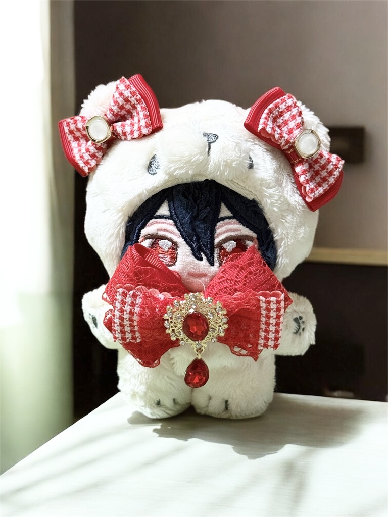 あんスタ いつぬい リボンチョーカー 耳飾り 赤チェック 一緒に暮らすぬい