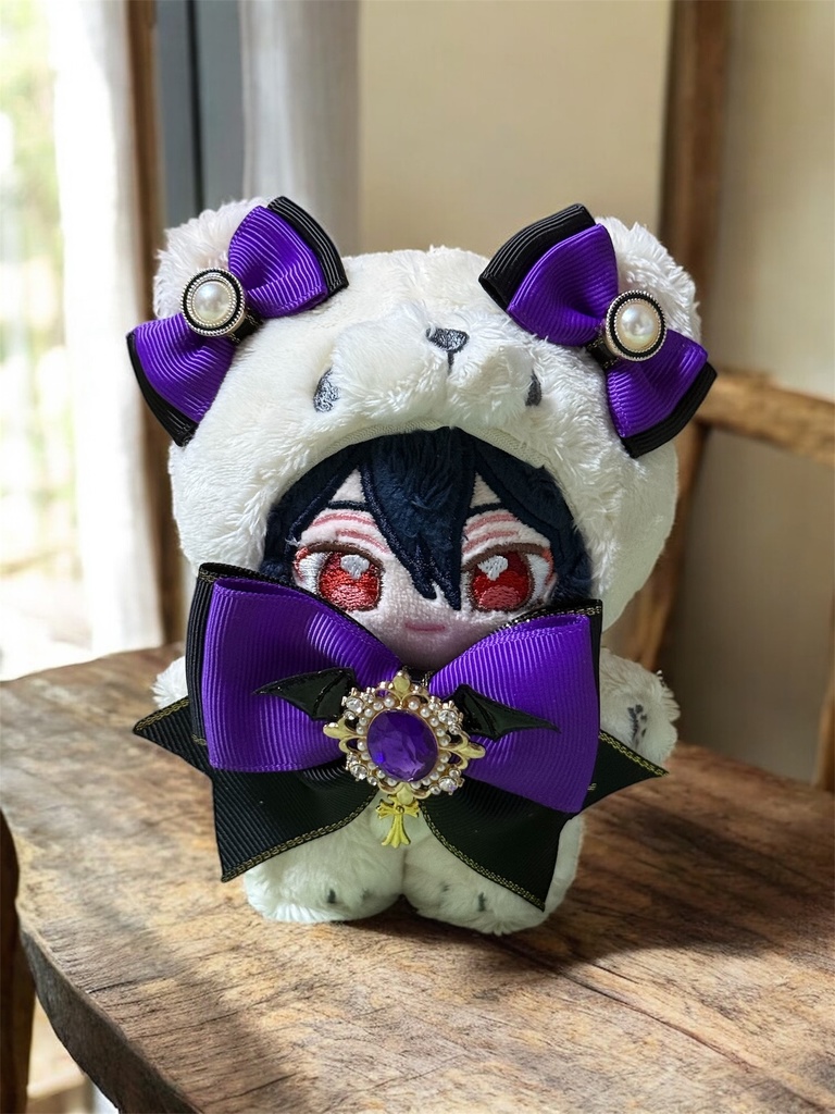 あんスタ いつぬい リボンチョーカー 耳飾り 紫×黒 