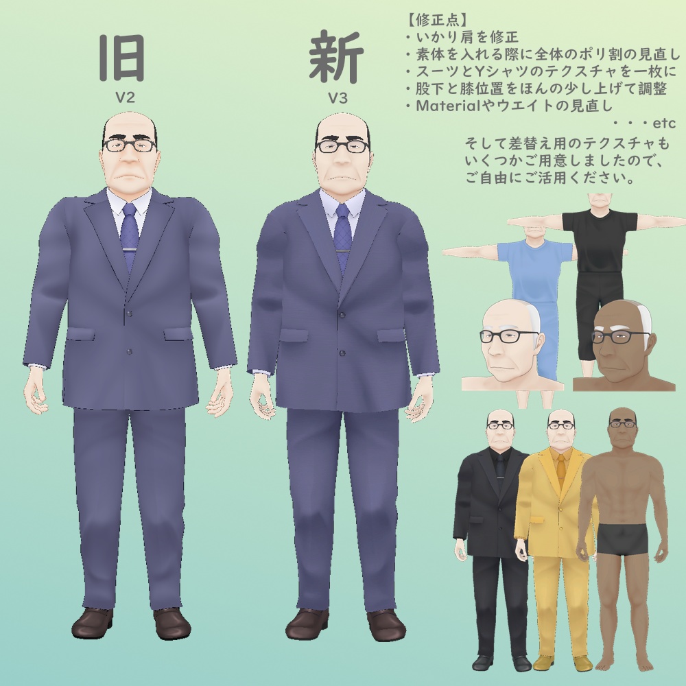 バーコードおじさんV3 / オリジナル3Dモデル