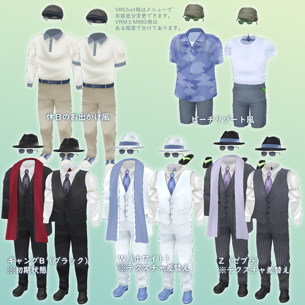 バーコードおじさんV3専用衣装 / オリジナル3D衣装データ
