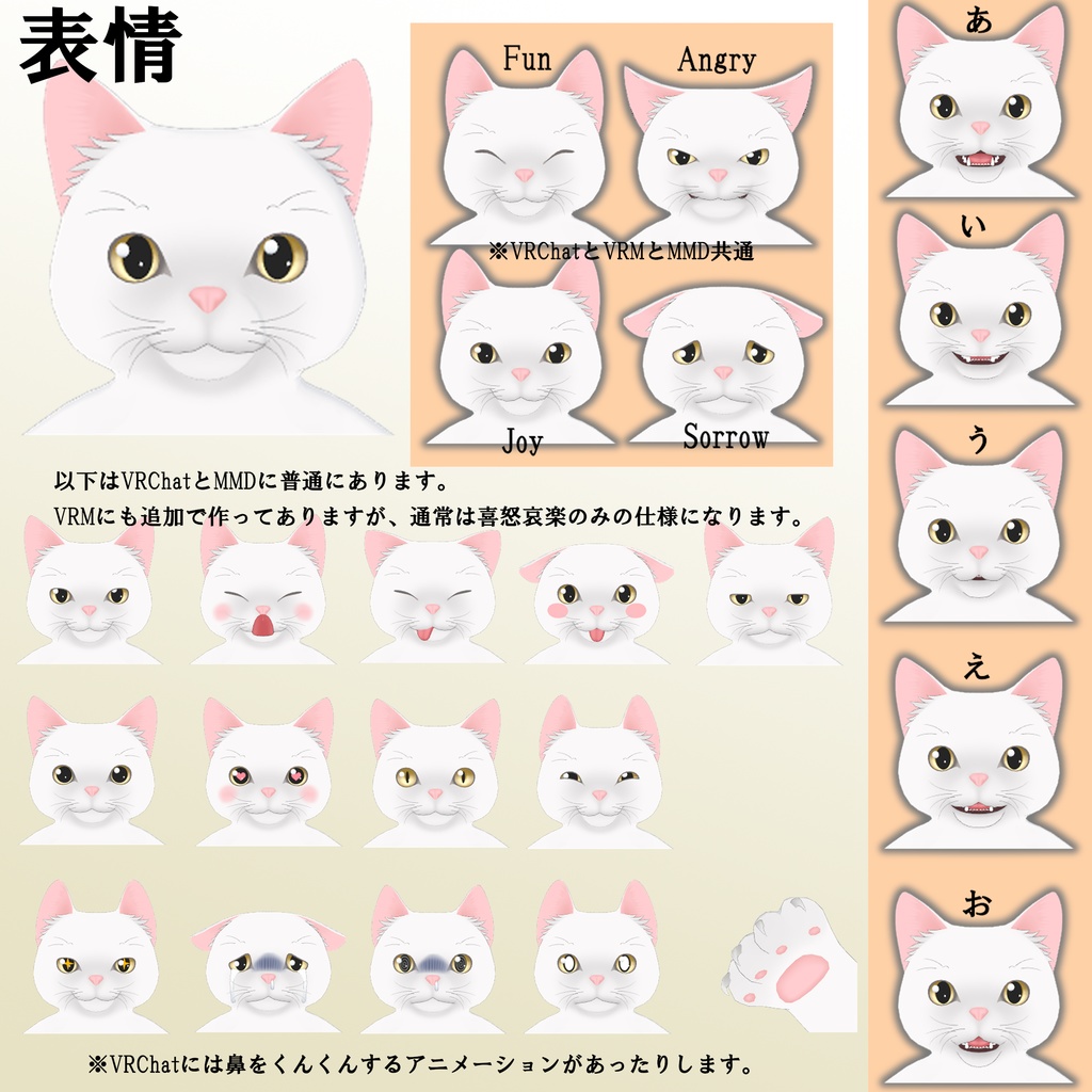 アニマルアバター3Dモデル / ねこだろVer.1.03