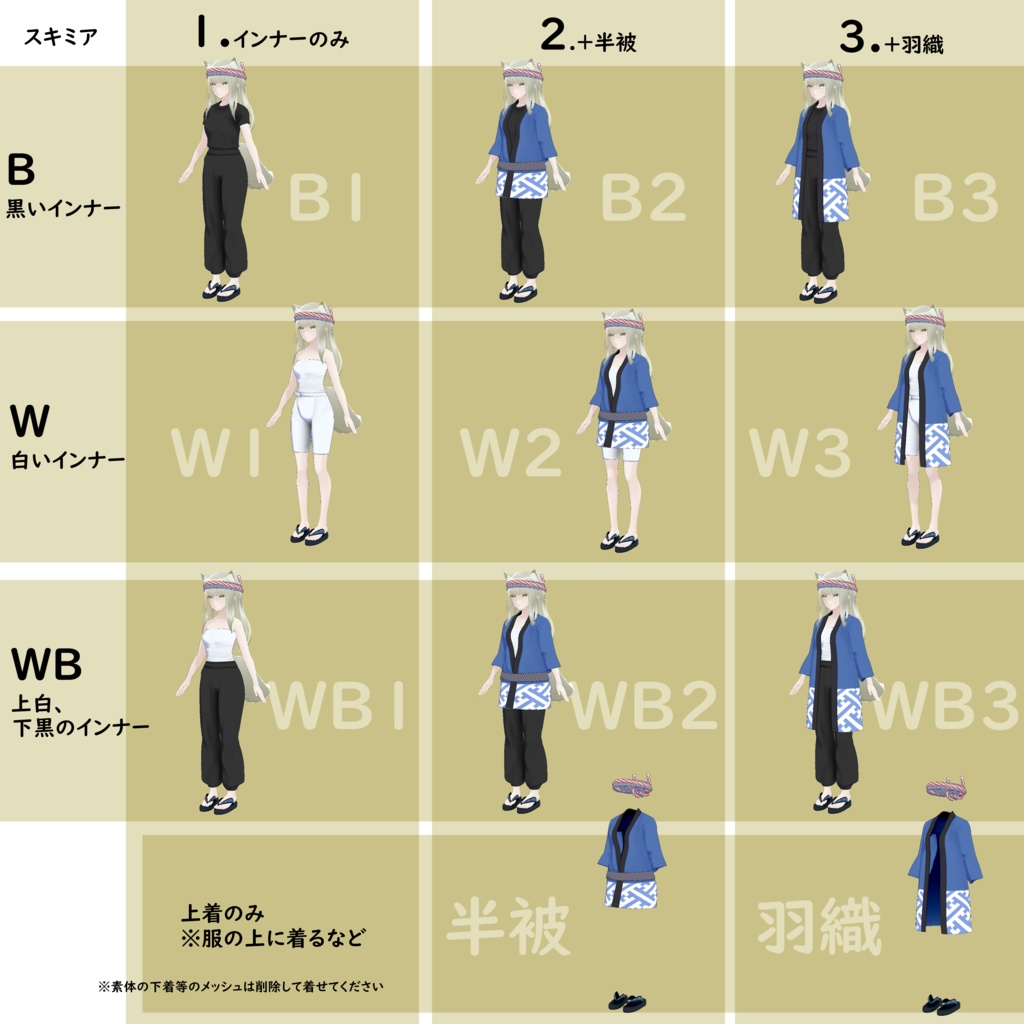 お祭り衣装データ(VRChat用)