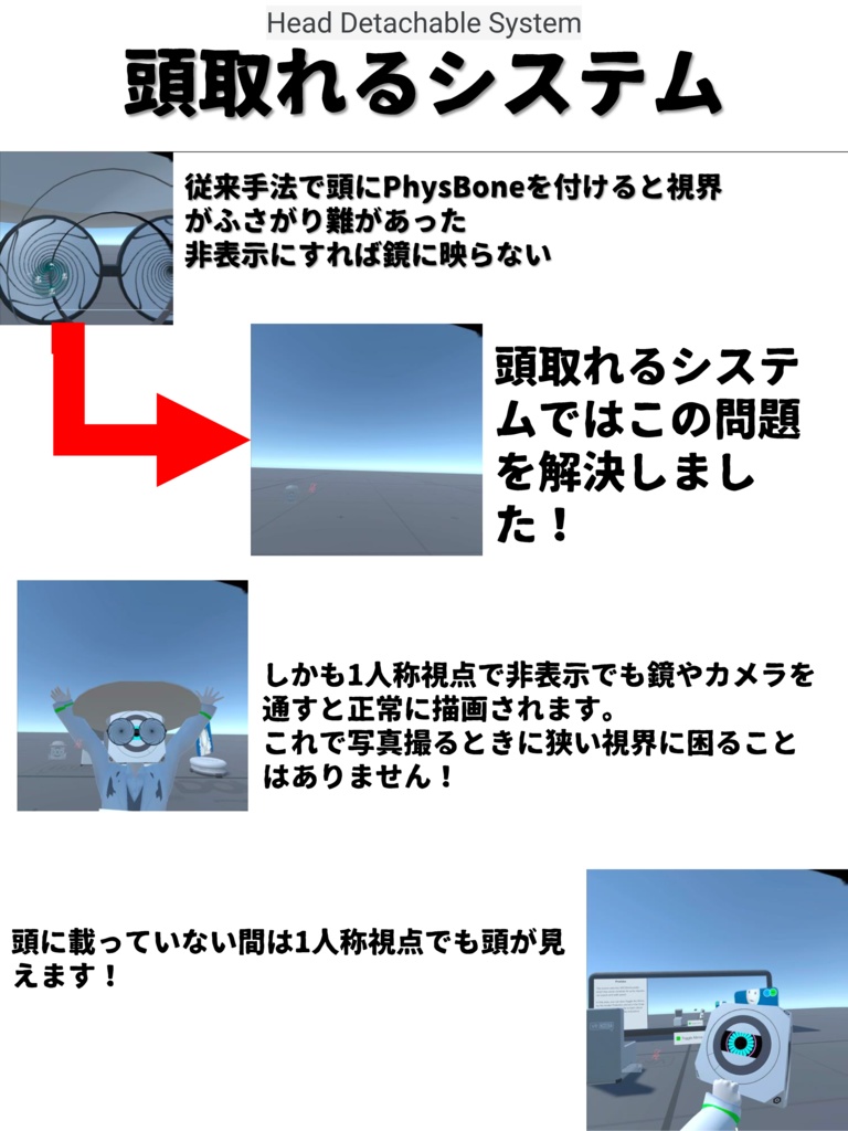 【MA対応】VRC頭取れるシステム