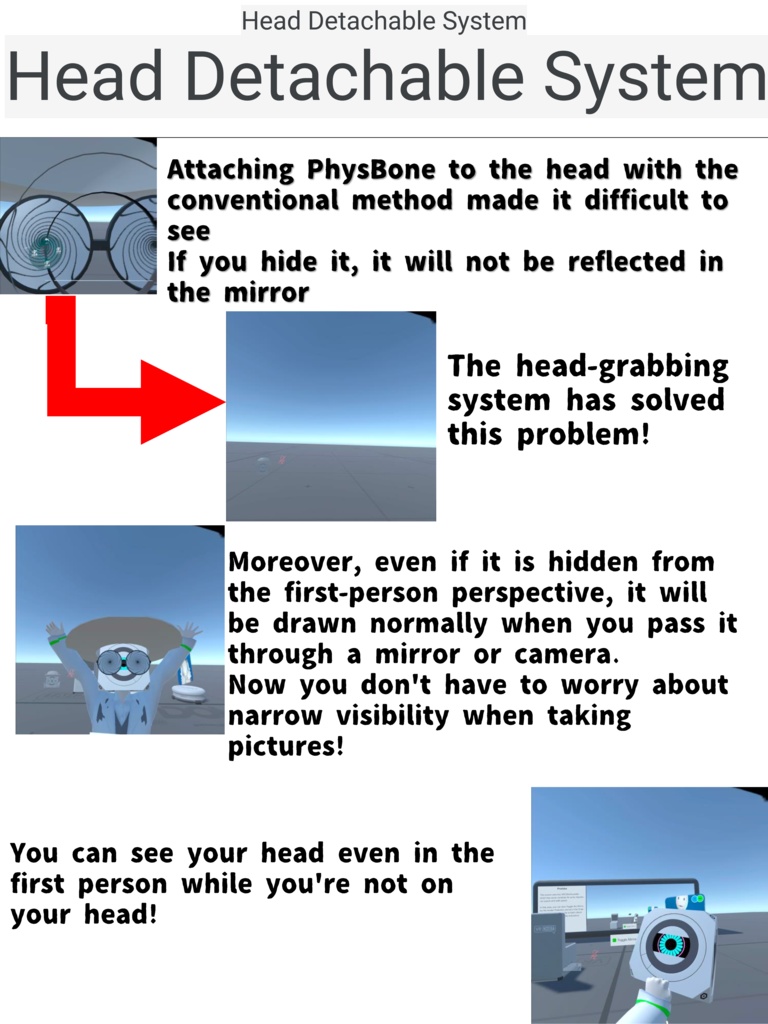 【MA対応】VRC頭取れるシステム