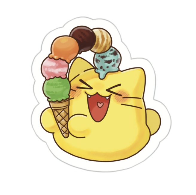 にゃんぷっぷー夏満喫ステッカー④アイス